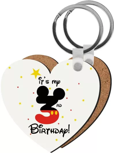 Μπρελόκ Disney Look Birthday Ξύλινο Καρδιά Mdf Λευκό