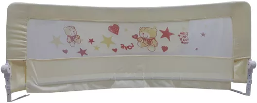 Beboulino Funny Bear Πτυσσόμενο Προστατευτικό Κάγκελο Κρεβατιών από Ύφασμα Κίτρινο 180x30x71cm