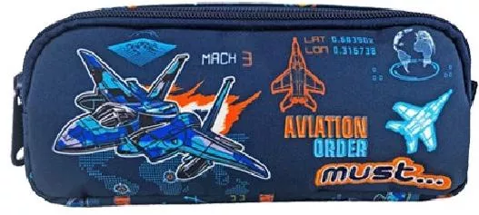 Σχολική Κασετίνα Must Energy Aviation Order με 2 Θήκες 21x9x6cm Μπλε