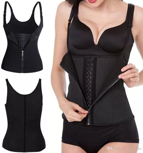 Φανέλα/Ζώνη Μέσης για Σύσφιξη/Εφίδρωση/Αδυνάτισμα & Ανόρθωση Στήθους/Ρυθμιζόμενη με Μεταλλικές Μπανέλες & Φερμουάρ