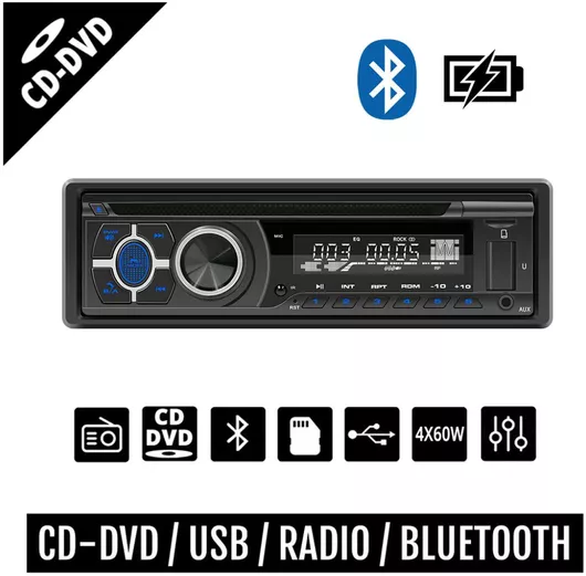Radio CD DVD MP3 αυτοκινήτου με USB, Bluetooth, microSD Card, RDS 