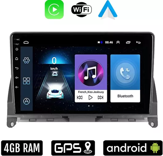 MERCEDES C  2007 - 2011 Android οθόνη αυτοκίνητου 4GB με Ελληνικό GPS WI-FI Apple Carplay Android Auto 