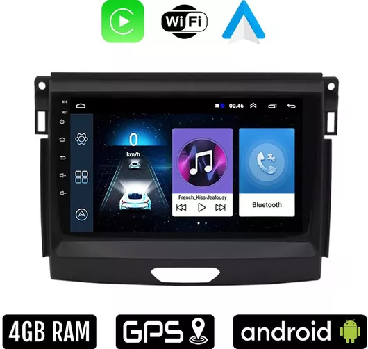 FORD RANGER 2015 - 2018 Android οθόνη αυτοκίνητου 4GB με Ελληνικό GPS WI-FI Apple Carplay Android Auto 