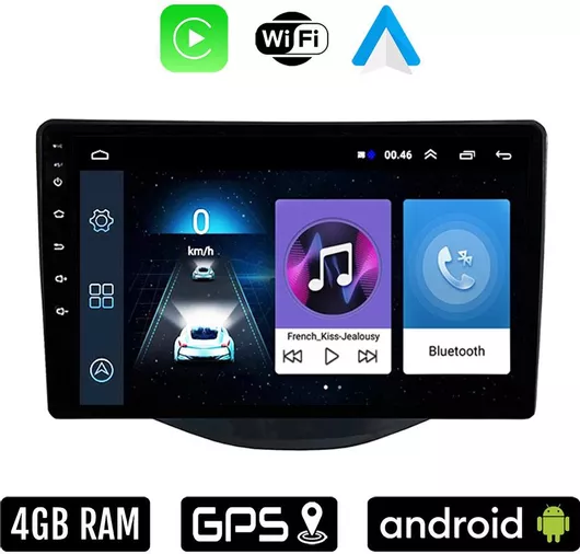 PEUGEOT 108  Android οθόνη αυτοκίνητου 4GB με Ελληνικό GPS WI-FI Apple Carplay Android Auto 