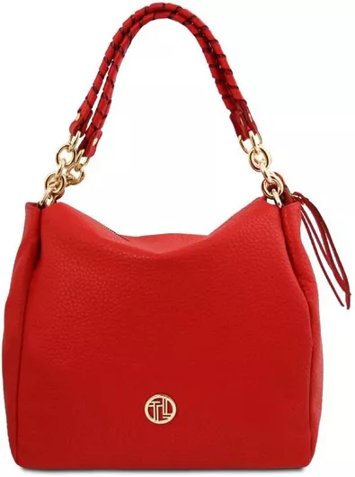 Γυναικεία Τσάντα Ώμου Tuscany Leather Amy Δερμάτινη Κόκκινο