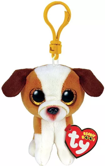 Κλιπ TY Beanie Boos Hugo Σκυλάκι Καφέ & Λευκό 8.5cm