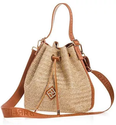 Γυναικεία Τσάντα Πουγκί Ώμου/Χιαστί Pierro Accessories από Δερματίνη Μπεζ