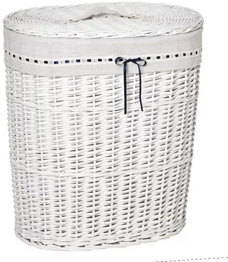 Καλάθι Απλύτων Homcom 850-145WT Ψάθινο Λευκό