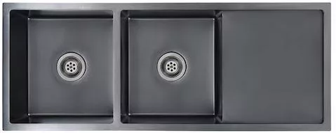 Νεροχύτης vidaXL 145087 από Inox Ένθετος 111.5x44cm Μαύρο