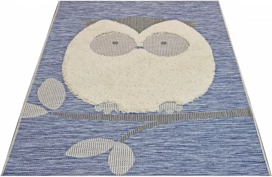 Παιδικό Χαλί Alexander Carpets Navajo Κουκουβάγια 170x120cm Μπλε
