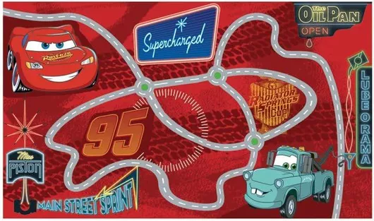 Παιδικό Χαλί Cars 170x100cm Κόκκινο