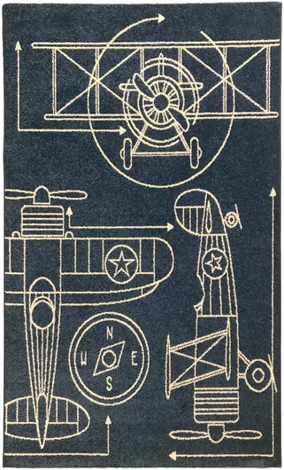 Παιδικό Χαλί Ragolle Casino Αεροπλάνο 190x133cm Μπλε