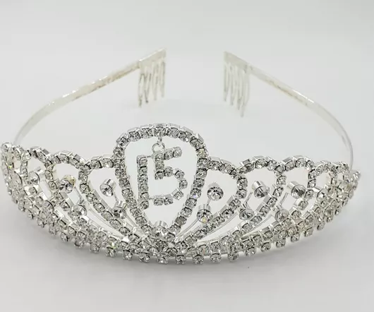Τιάρα Στέκα Novita Μεταλλική με Στράς Διακοσμημένη με Σχέδιο τον Αριθμό 15