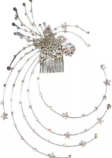 Χτενάκι Novita Νυφικό Μεταλλικό Λουλούδι με Ακτίνες Διακοσμημένο με Στράς Ασημί