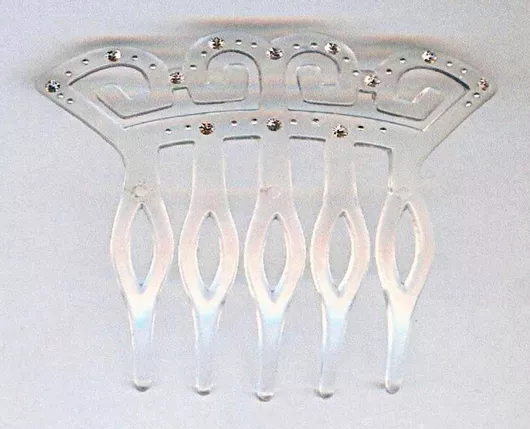 Χτενάκι Novita Πλαστικό Ημιδιάφανο με Περίτεχνο Σχέδιο Διακοσμημένο με Στράς