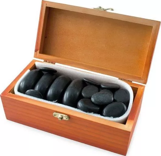 Hot Stones Πέτρα Βασάλτη Σετ 20τμχ Μαύρο