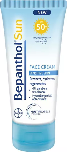 Bepanthol Sun Cream Αντηλιακή Κρέμα Προσώπου SPF50 50ml
