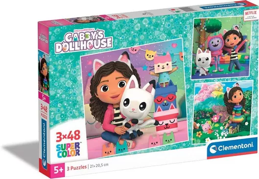 Παζλ 2D Clementoni Gabby’s Dollhouse για 5+ Ετών 3x48 Κομμάτια