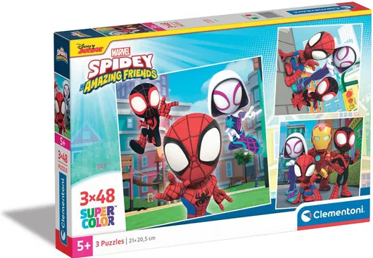 Παζλ 2D Clementoni Spidey Και Οι Απίθανοι Φίλοι Του για 5+ Ετών 3x48 Κομμάτια