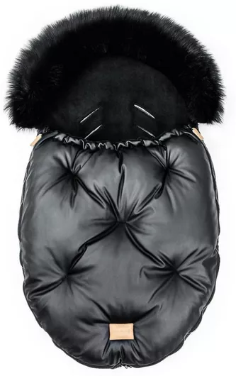 Ποδόσακος Καροτσιού Beboulino Eco Leather Comfort Lux Universal 86x50cm Μαύρο