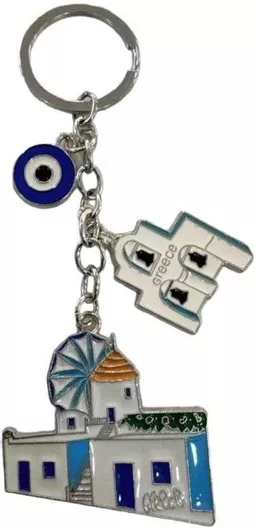 Τουριστικό Μπρελόκ Souvenir Greece 281171 με Ματάκι Μεταλλικό Σετ 12τμχ
