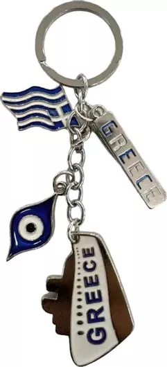 Τουριστικό Μπρελόκ Souvenir Greece με Ματάκι Μεταλλικό (x12)