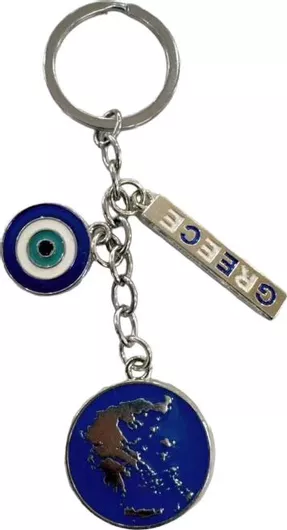 Τουριστικό Μπρελόκ Souvenir Greece με Ματάκι Μεταλλικό (x12)