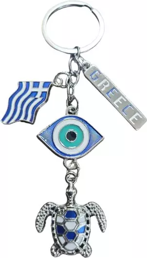 Τουριστικό Μπρελόκ Souvenir Tradesor Greece 280648 με Ματάκι Μεταλλικό Σετ 12τμχ