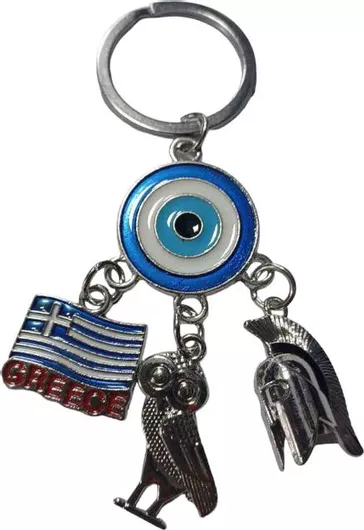 Τουριστικό Μπρελόκ Souvenir Tradesor Greece με Ματάκι Μεταλλικό (x12)