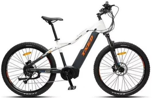 Ηλεκτρικό Ποδήλατο Txed E-Tough Power M8 27.5" Mountain Bike με 9 Ταχύτητες & Δισκόφρενα Μαύρο / Λευκό