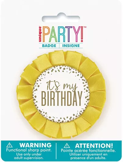 Κονκάρδα Unique It's My Birthday με Ζωγραφισμένα Χρυσά Κομφετί