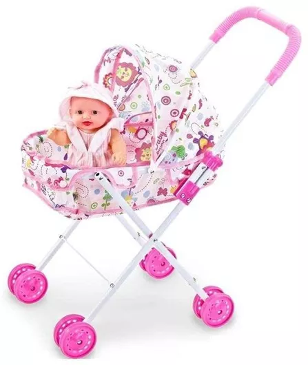 Παιδικό Καροτσάκι Μωρού για Κούκλα Tradesor 6616F-4 για 3+ Ετών