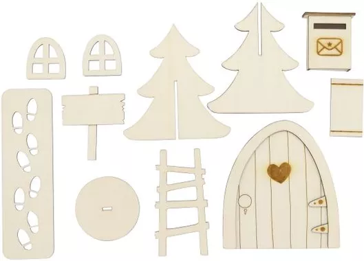 Σετ Ξύλινα Διακοσμητικά Winter Woodland