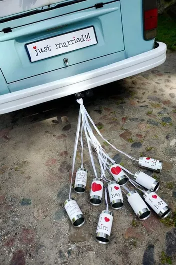 Τενεκεδάκια Γάμου PartyDeco 14x7cm Σετ 5τμχ