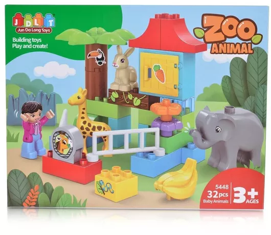 Τουβλάκια Moni Zoo Σετ 32τμχ για 3+ Ετών Πλαστικό