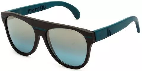 Ανδρικά Γυαλιά Ηλίου Maragu 111418 Οβάλ Ξύλινος Σκελετός Μπλε