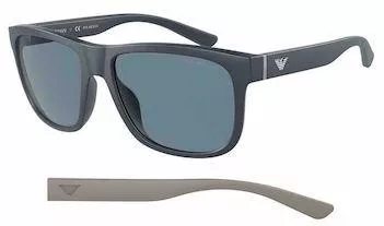 Ανδρικά Γυαλιά Ηλίου Emporio Armani Τετράγωνα Κοκκάλινος Σκελετός Navy Μπλε