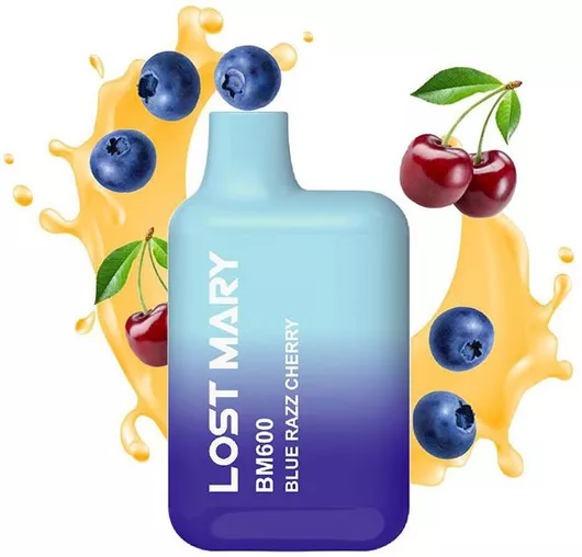 Ηλεκτρονικό Τσιγάρο μιας Χρήσης Lost Mary Blue Razz Cherry 600 Εισπνοών 20mg