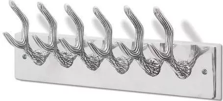 Κρεμάστρα Τοίχου vidaXL Μέταλλο 49x9x18cm Ασημί