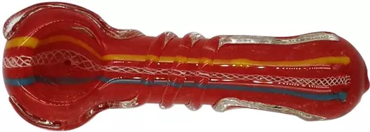 Γυάλινη Πίπα με Σίτα 10cm Κόκκινο