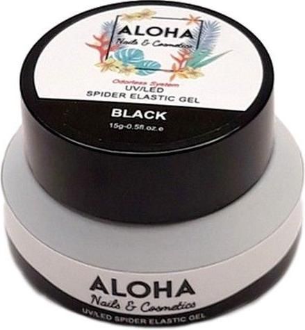 Art Gel Nail Aloha Spider Elastic Μαύρο 15ml