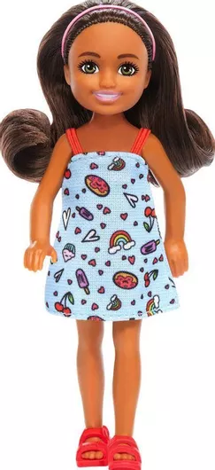 Κόυκλα barbie Mattel Barbie Chelsea with Blue Dress Headband Brown Hair Mini Doll