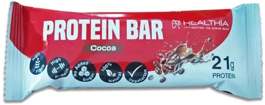 Healthia Protein Bar Cocoa Μπάρα Πρωτεΐνης με Γεύση Κακάο 60gr