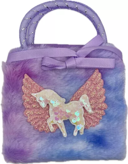Παιδική Τσάντα Ώμου / Χιαστί Pink Lady Υφασμάτινη Unicorn Μοβ