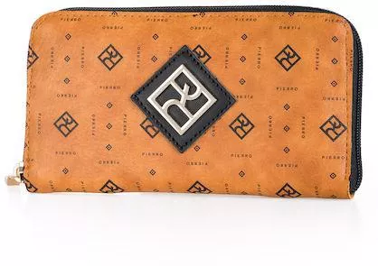 Γυναικείο Πορτοφόλι Pierro Accessories Aria Monogram Logo Δερματίνης Ταμπά