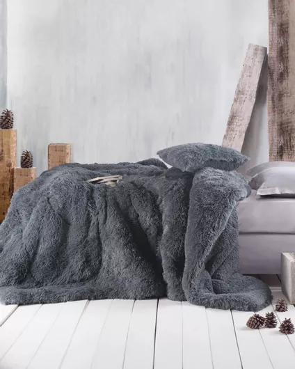 Κουβερτοπάπλωμα RythmosHome Διπλό Βελουτέ 220x240cm Γκρι