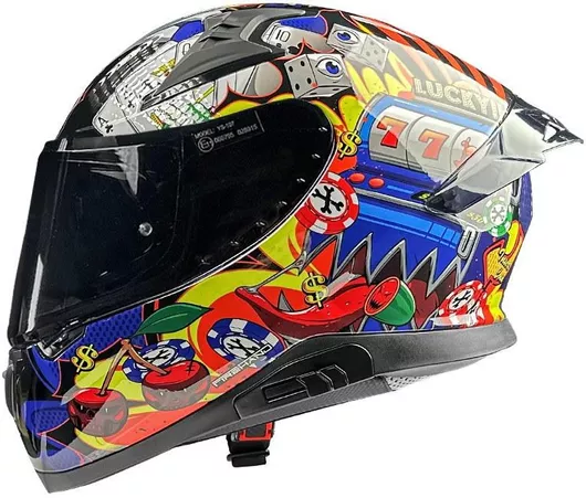 Κράνος Μηχανής Pilot Snake Lucky Gloss Full Face ECE 22.06 1500gr με Sun Visor L Πολύχρωμο