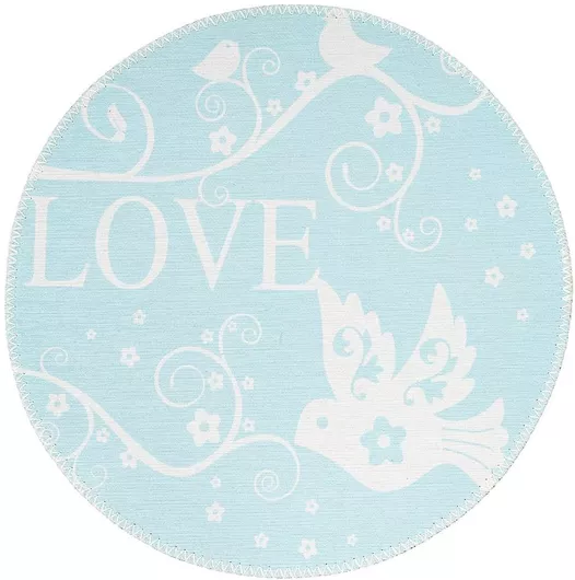 Παιδικό Χαλί Arte Espina Bambini 400 Στρογγυλό Mint 160x160cm Γαλάζιο/Λευκό