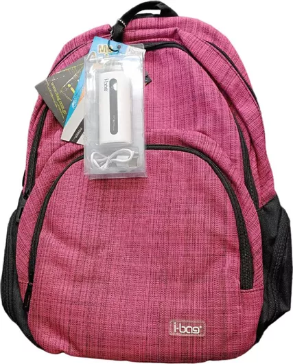 Σχολική Τσάντα Πλάτης Γυμνασίου/Λυκείου i-bag & Power bank 47x34x16cm Ροζ