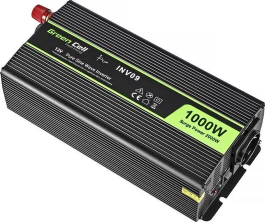 Inverter Αυτοκινήτου Green Cell Καθαρού Ημιτόνου 2000W για Μετατροπή 12V DC σε 230V AC με 1xUSB